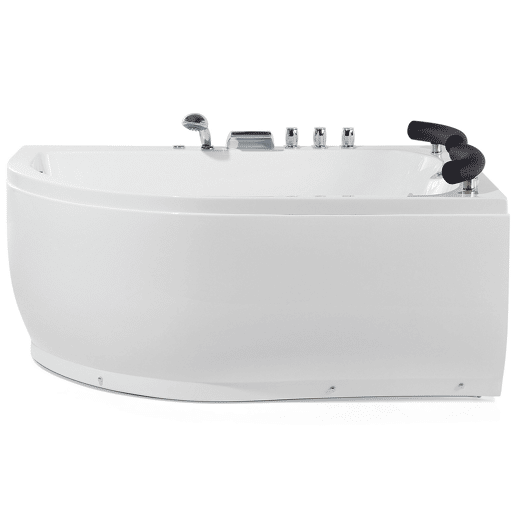 Banheira de hidromassagem de canto com LED PARADISO à esquerda 1580 x 1130 mm Branco