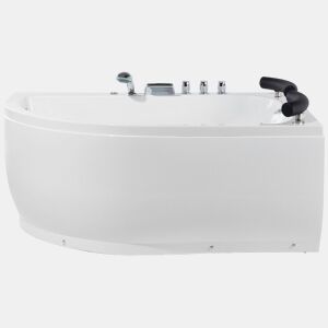 Banheira de hidromassagem de canto com LED PARADISO à esquerda 1580 x 1130 mm Branco