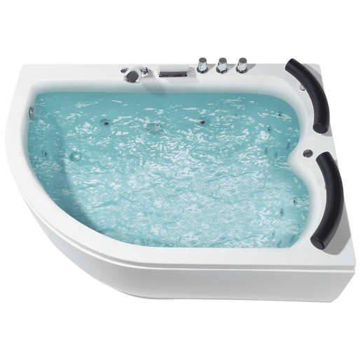 Banheira de hidromassagem de canto com LED PARADISO à esquerda 1580 x 1130 mm Branco