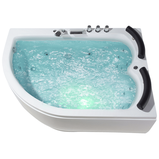 Banheira de hidromassagem de canto com LED PARADISO à esquerda 1580 x 1130 mm Branco