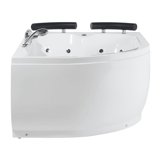 Banheira de hidromassagem de canto com LED PARADISO à esquerda 1580 x 1130 mm Branco