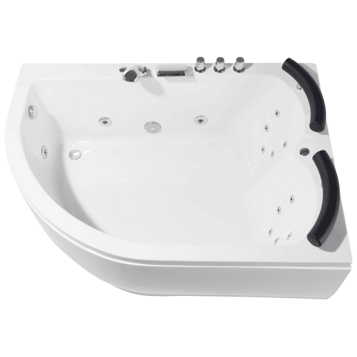 Banheira de hidromassagem de canto com LED PARADISO à esquerda 1580 x 1130 mm Branco