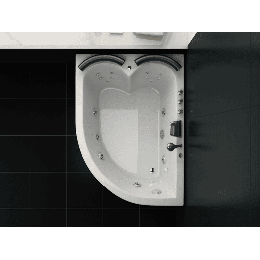 Banheira de hidromassagem de canto com LED PARADISO à direita 1580 x 1130 mm Branco