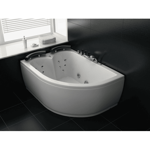 Banheira de hidromassagem de canto com LED PARADISO à direita 1580 x 1130 mm Branco