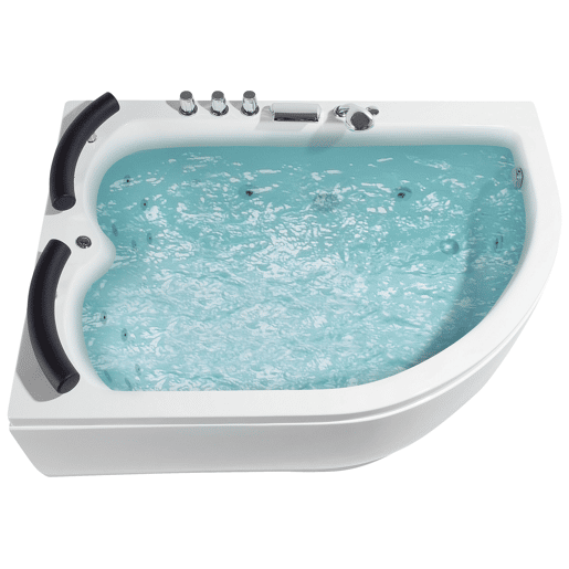 Banheira de hidromassagem de canto com LED PARADISO à direita 1580 x 1130 mm Branco