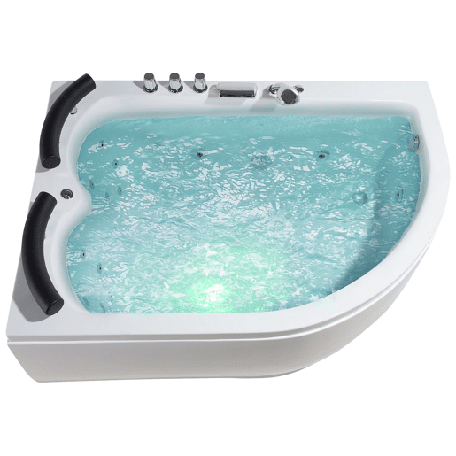 Banheira de hidromassagem de canto com LED PARADISO à direita 1580 x 1130 mm Branco
