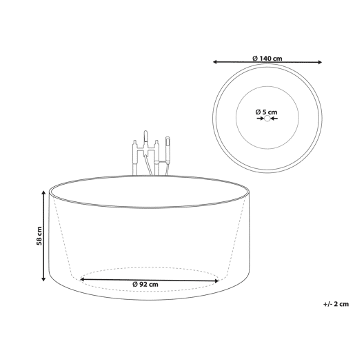 Banheira autónoma IBIZA 1400 x 1400 mm Branco