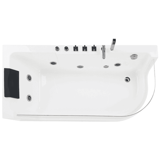 Banheira de hidromassagem de canto com LED ACUARIO à direita 1700 x 800 mm Branco