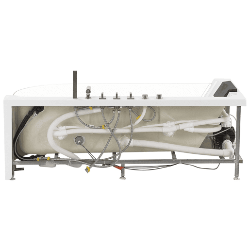 Banheira de hidromassagem de canto com LED ACUARIO à direita 1700 x 800 mm Branco