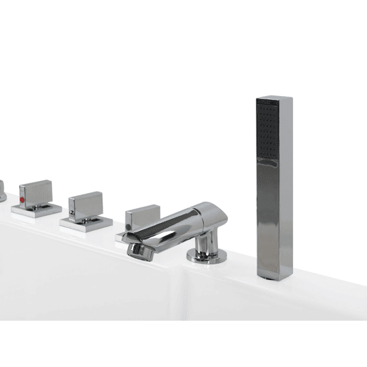 Banheira de hidromassagem de canto com LED ACUARIO à direita 1700 x 800 mm Branco