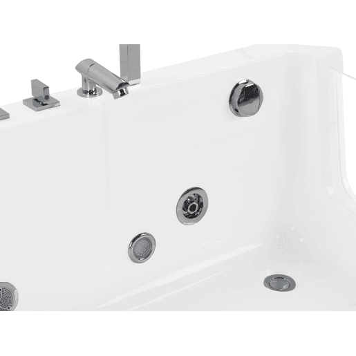 Banheira de hidromassagem de canto com LED ACUARIO à direita 1700 x 800 mm Branco