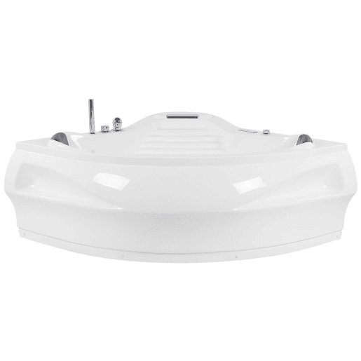 Banheira de hidromassagem de canto com LED MONACO Com altifalante Bluetooth integrado 2100 x 1450 mm Branco