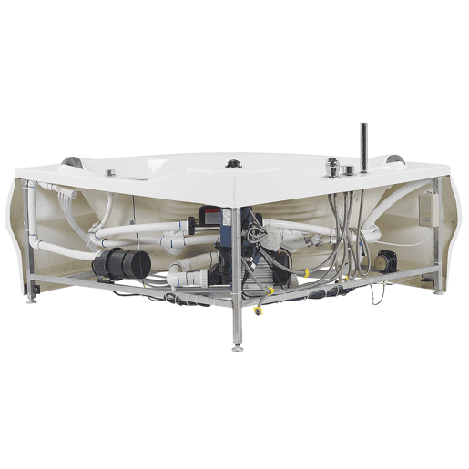Banheira de hidromassagem de canto com LED MONACO Com altifalante Bluetooth integrado 2100 x 1450 mm Branco