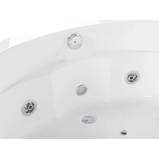 Banheira de hidromassagem de canto com LED MONACO Com altifalante Bluetooth integrado 2100 x 1450 mm Branco