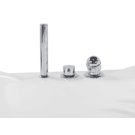 Banheira de hidromassagem de canto com LED MONACO Com altifalante Bluetooth integrado 2100 x 1450 mm Branco
