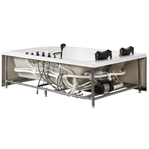Banheira de hidromassagem de canto com LED CALAMA à direita 1800 x 1200 mm Branco