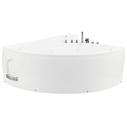 Banheira de hidromassagem de canto com LED PELICAN 2060 x 1650 mm Branco