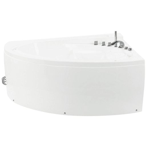 Banheira de hidromassagem de canto com LED PELICAN 2060 x 1650 mm Branco