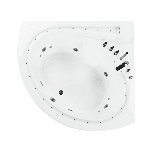 Banheira de hidromassagem de canto com LED PELICAN 2060 x 1650 mm Branco