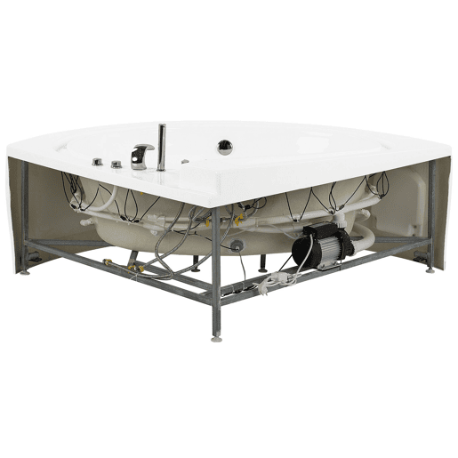 Banheira de hidromassagem de canto com LED PELICAN 2060 x 1650 mm Branco