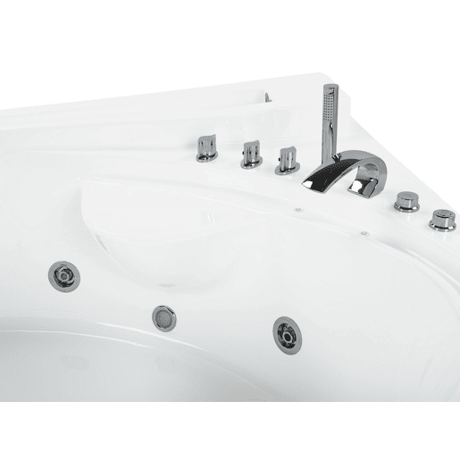 Banheira de hidromassagem de canto com LED PELICAN 2060 x 1650 mm Branco