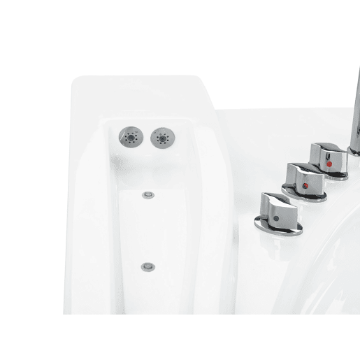 Banheira de hidromassagem de canto com LED PELICAN 2060 x 1650 mm Branco