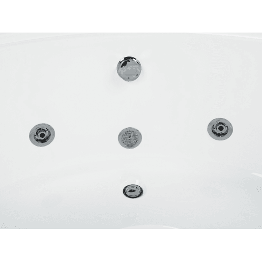 Banheira de hidromassagem de canto com LED PELICAN 2060 x 1650 mm Branco