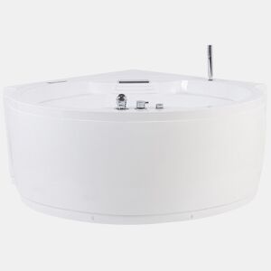 Banheira de hidromassagem de canto com LED MILANO Com altifalante Bluetooth integrado 1810 x 1500 mm Branco