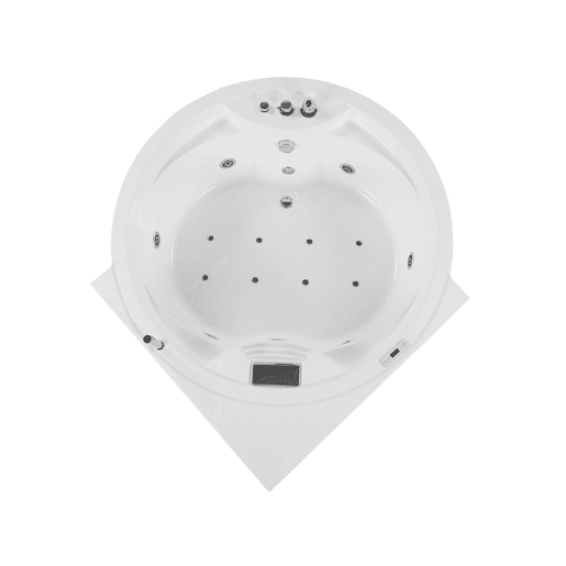 Banheira de hidromassagem de canto com LED MILANO Com altifalante Bluetooth integrado 1810 x 1500 mm Branco