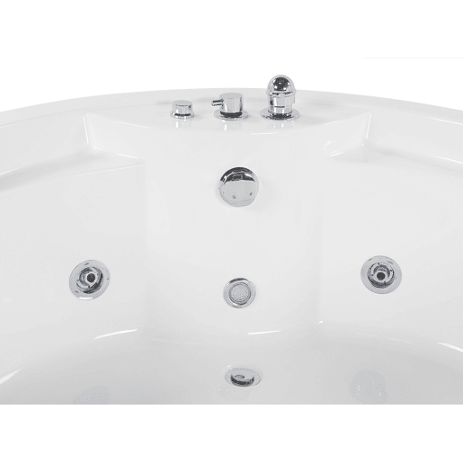 Banheira de hidromassagem de canto com LED MILANO Com altifalante Bluetooth integrado 1810 x 1500 mm Branco