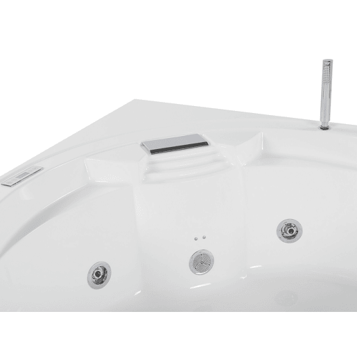 Banheira de hidromassagem de canto com LED MILANO Com altifalante Bluetooth integrado 1810 x 1500 mm Branco