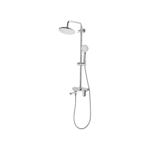 Conjunto de duche com misturadora e chuveiro com efeito chuva GURARA Prateado