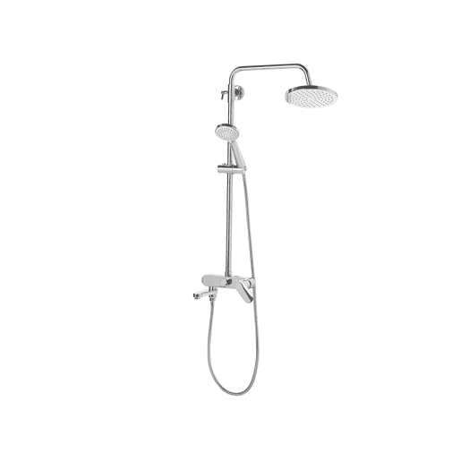 Conjunto de duche com misturadora e chuveiro com efeito chuva GURARA Prateado