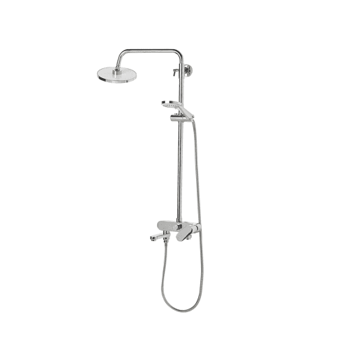 Conjunto de duche com misturadora e chuveiro com efeito chuva GURARA Prateado