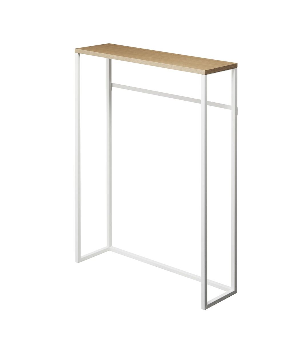 Consola de entrada de metal y madera blanca - l60 cm