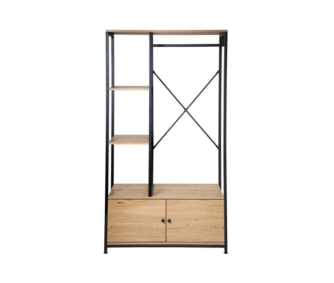 Armario de 2 puertas con estantes y almacenamiento - h167 cm