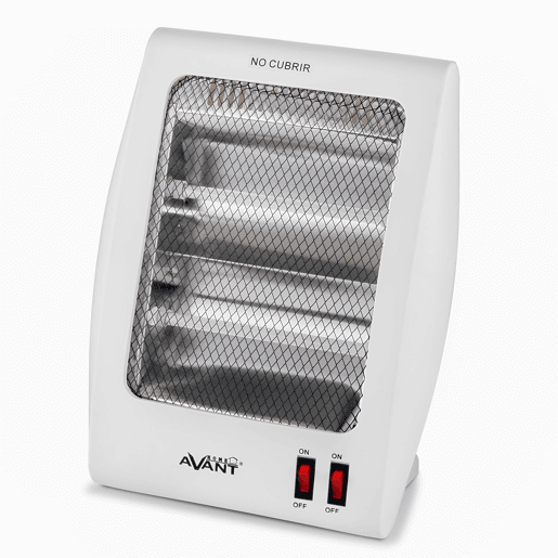 AVANT AV7585 - Fogão Elétrico Quartzo 2 Tubos, 800w. 2 níveis de potência: 400 W - 800 W. Interruptor anti-tombamento, proteção térmica. Cor cinzenta
