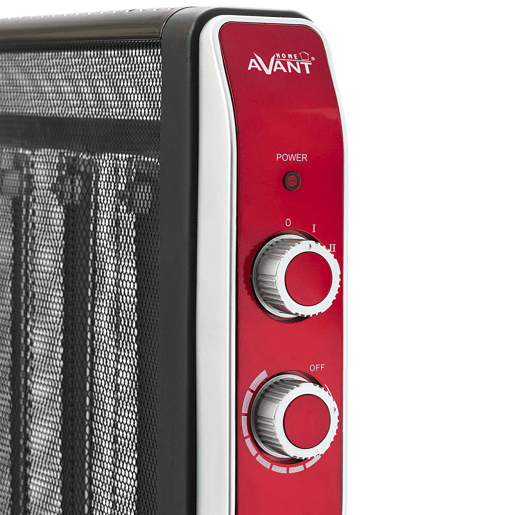 Avant AV7577 - Radiador Mica 2000w com 2 níveis de potência: 1000w - 2000w. Termostato ajustável, rodas giratórias, proteção contra superaquecimento, convecção rápida e difusão de calor. Cor preta