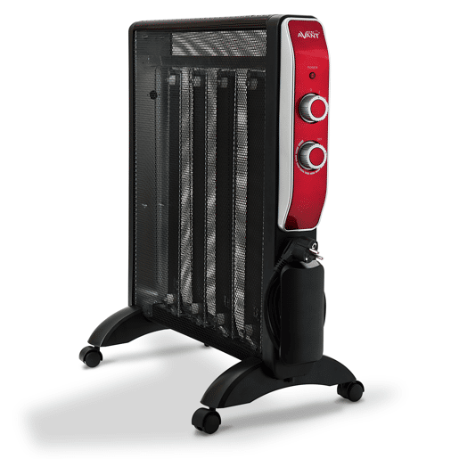 Avant AV7577 - Radiador Mica 2000w com 2 níveis de potência: 1000w - 2000w. Termostato ajustável, rodas giratórias, proteção contra superaquecimento, convecção rápida e difusão de calor. Cor preta
