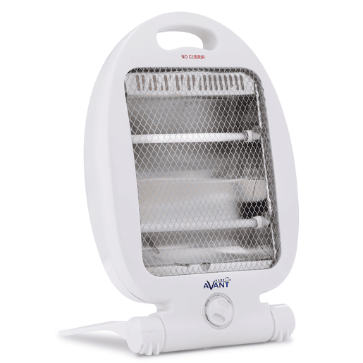 AVANT AV7553 - Mini Fogão Elétrico Quartzo com 2 Tubos. 800w com 2 níveis de potência: 400w - 800w. Interruptor anti-tombamento, proteção térmica. Cor branca