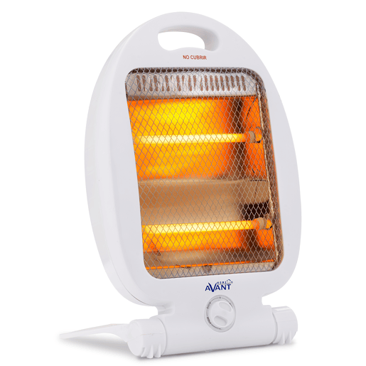 AVANT AV7553 - Mini Fogão Elétrico Quartzo com 2 Tubos. 800w com 2 níveis de potência: 400w - 800w. Interruptor anti-tombamento, proteção térmica. Cor branca