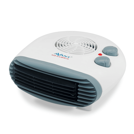 AVANT AV7556 - Aquecedor de ar horizontal de 2.000 W com 2 níveis de potência: 1.000 W - 2.000 W. Função Ventilador, Proteção Térmica. Cor branca