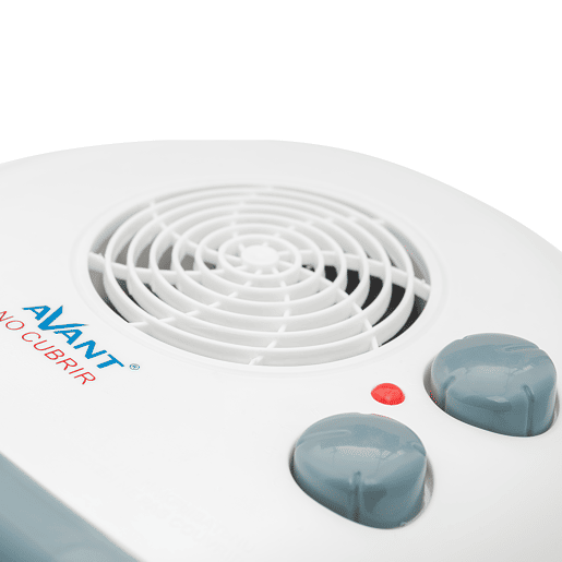 AVANT AV7556 - Aquecedor de ar horizontal de 2.000 W com 2 níveis de potência: 1.000 W - 2.000 W. Função Ventilador, Proteção Térmica. Cor branca