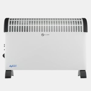 AVANT AV7580 - Convector com Aquecedor de Ar 2000w com 3 Níveis de Potência: 750w - 1250w - 2000w. Termostato ajustável, alças de transporte, proteção contra superaquecimento. Cor cinzenta