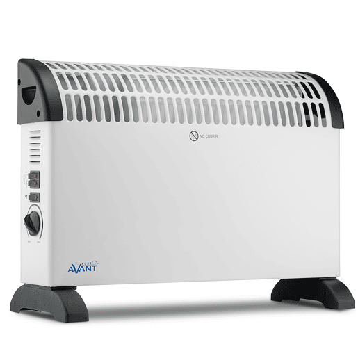 AVANT AV7580 - Convector com Aquecedor de Ar 2000w com 3 Níveis de Potência: 750w - 1250w - 2000w. Termostato ajustável, alças de transporte, proteção contra superaquecimento. Cor cinzenta