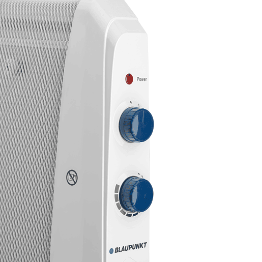Blaupunkt BP1007 - Radiador Mica 2000w com 2 Níveis de Potência: 1000w - 2000w. Interruptor anti-tombamento, termostato de temperatura ambiente ajustável e proteção contra superaquecimento.