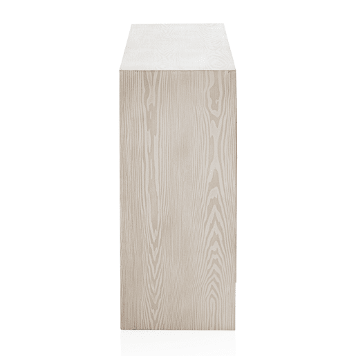 Aparador de madeira de freixo branco lavado 2 portas e 3 gavetas