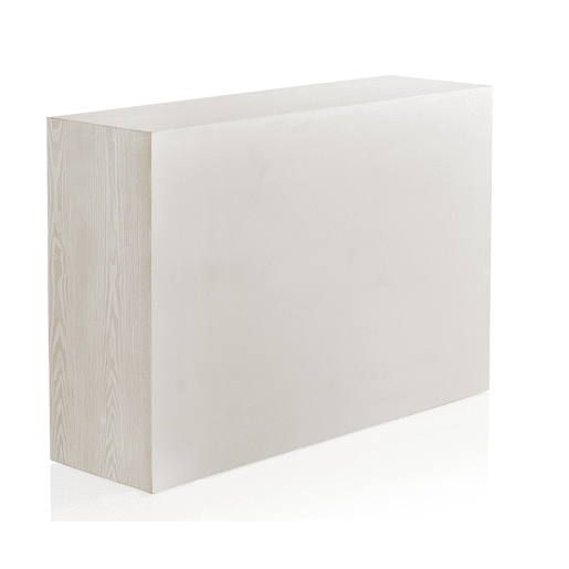 Aparador de madeira de freixo branco lavado 2 portas e 3 gavetas
