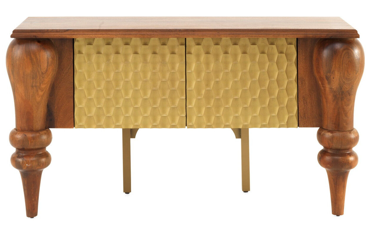 Aparador De 2 Puertas Con Pies Torneados En Madera Maciza De Mango