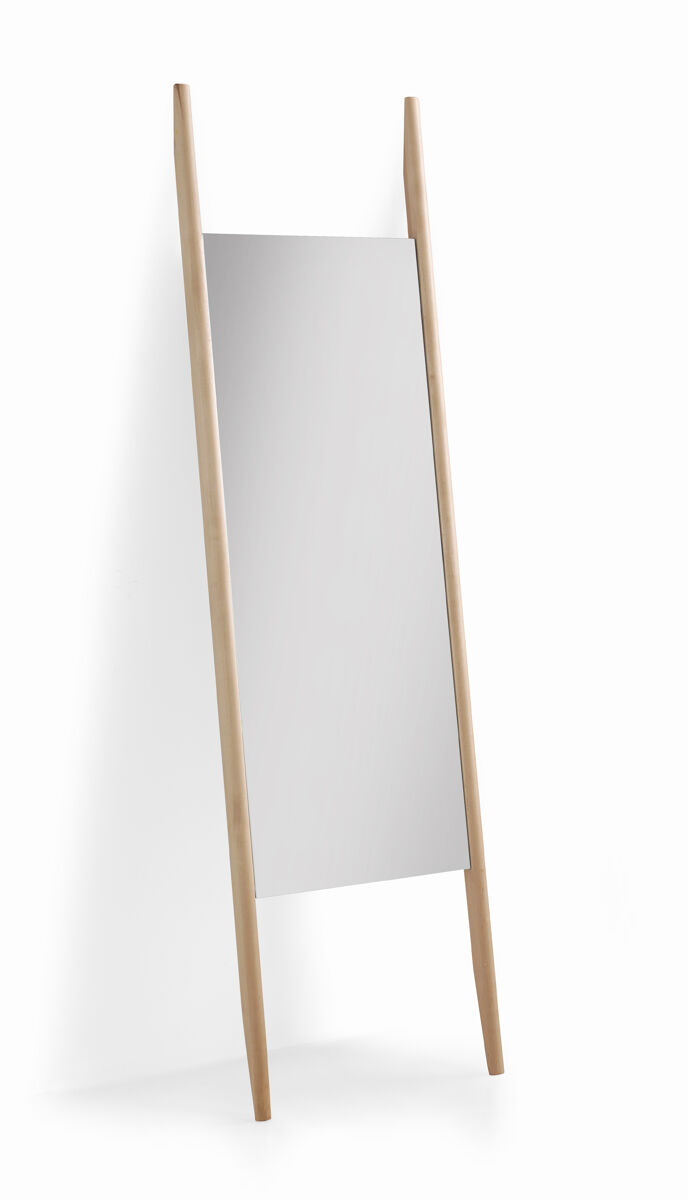 Espejo de pared de madera natural